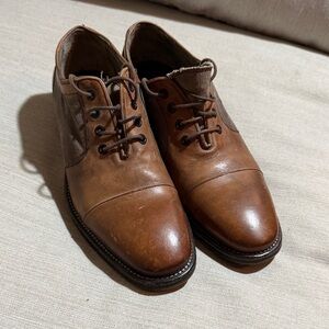 John Varvatos Brown Leather Oxfords